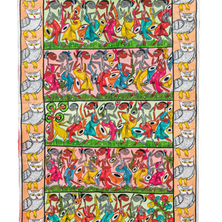 SANTHAL CELEBRATION SCROLL WITH OWLS