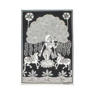 Krishna with Cow (Framed)