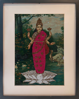 Lakshmi (Embellished Oleograph)- Framed