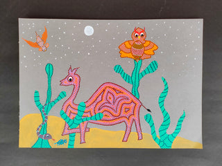 Camel Strolling on a Moonlit Night (Framed)