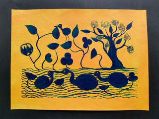 Neem Tree and Lotus (Framed)