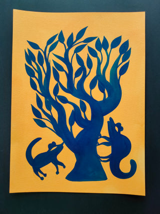 Bael Tree and Squirrel (Framed)