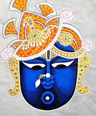 Circular Pichvai: Shrinathji Face