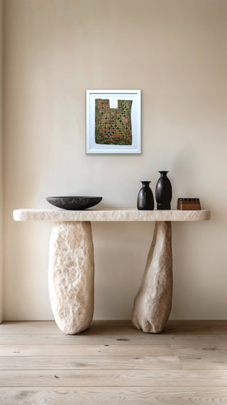 Vintage Kutch Embroidered Yoke Panel | Framed Indian Textile Art