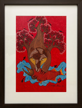 The Bear and the Fish - Framed