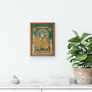 Vintage Chromolithograph Parameshwar - Framed