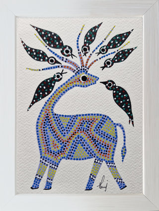 Antler With Birds - Framed
