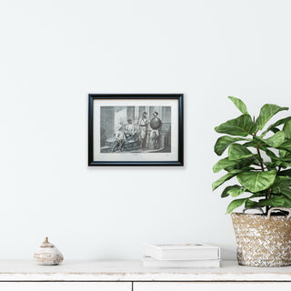 Vintage Woodcut Print, Rajpoots - Framed