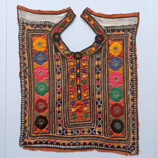 Vintage Kutch Floral Embroidered Yoke | Framed Textile Art