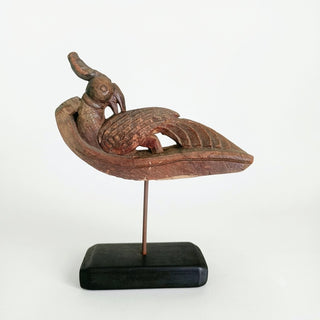 Antique Wooden Peacock Door Handle | Carved Indian Architectural Artefact
