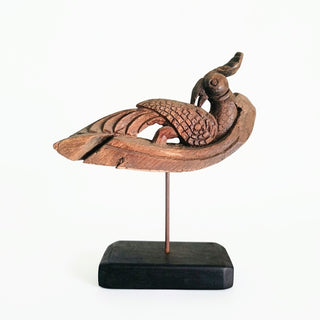 Antique Wooden Peacock Door Handle | Carved Indian Architectural Artefact