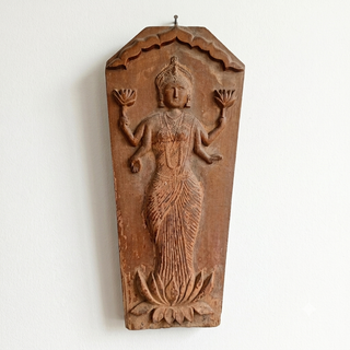 Vintage Lakshmi Wooden Panel | Kerala | Goddess Lakshmi Wood Carving