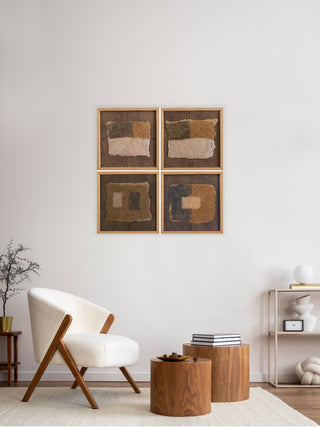 Play of Color and Geometry, Felted Wool Art (Set of 4)