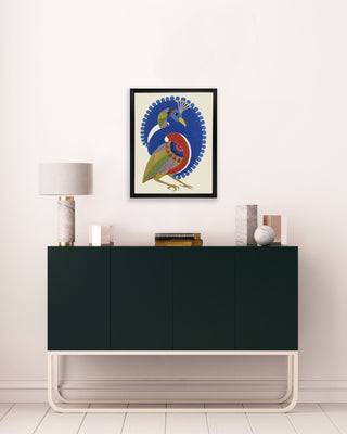 Dancing Peacock - Framed