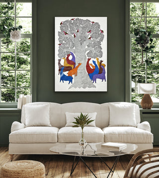 Deer Gathering- Framed