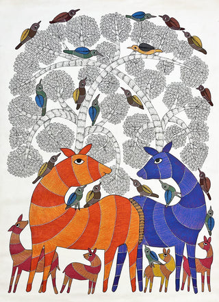 Deer With Birds
