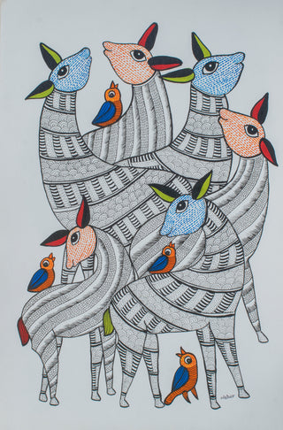 Deer and Birds