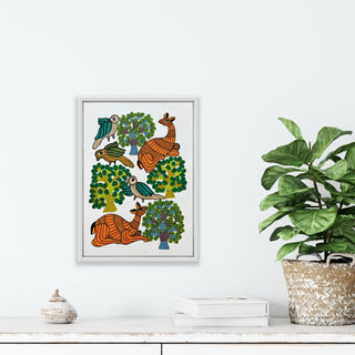 Deer and Birds