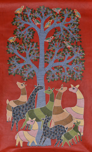 Deer Under The Tree Of Life