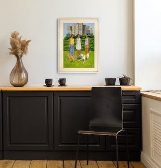 Dog Garden In The City - Framed