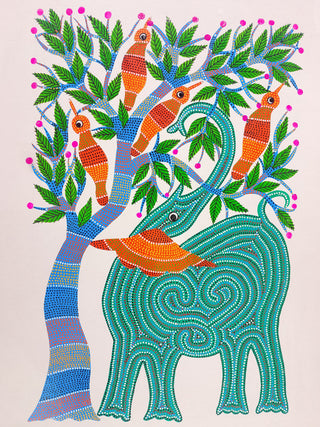 Elephant And The Tree - Framed