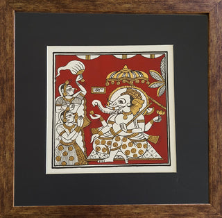 GANESH Miniature Painting -Framed