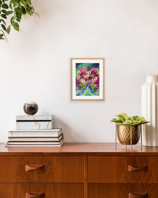 Hollyhocks - Framed
