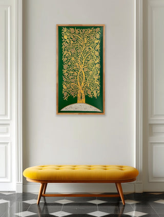 Tree Of Life With Pond- Green