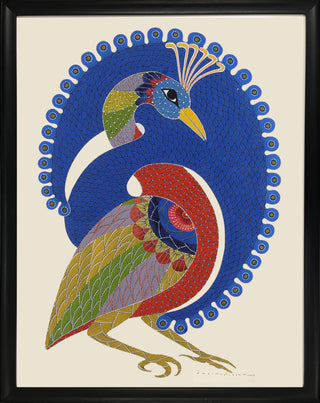 Dancing Peacock - Framed