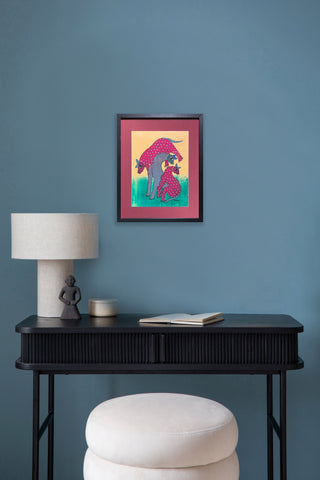 Pack of Foxes Relaxing During the Day (Framed)
