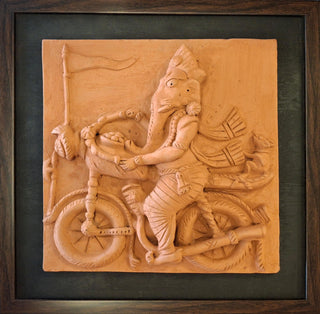 Ganesh on a moped - Framed