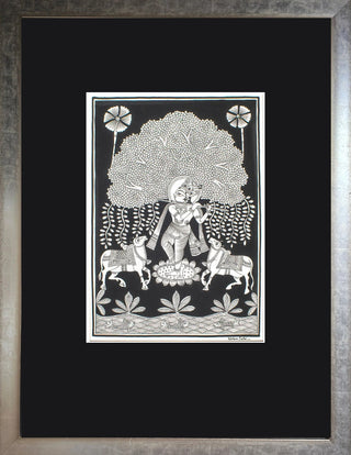 Krishna with Cow (Framed)