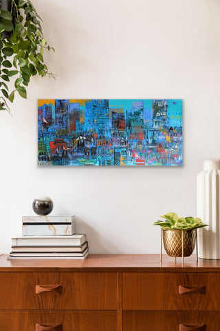 Mumbai Cityscape Abstract 2 - Framed