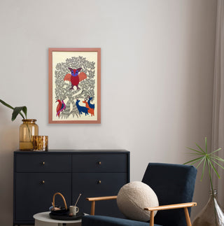 Majestic Owl With Other Animals - Framed