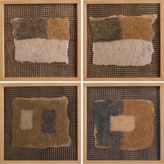 Play of Color and Geometry, Felted Wool Art (Set of 4)