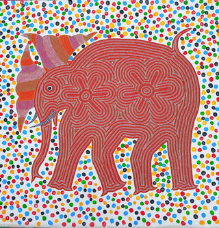 Red Elephants With Dots