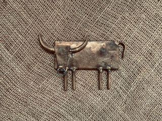 Metal Caricature - Bull (Framed)