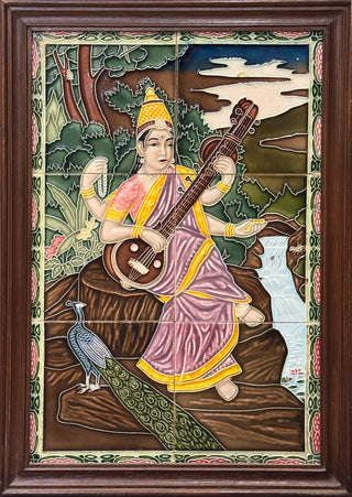Saraswati- Japanese Tile Painting