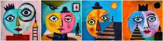 Crowns And Caps- Set Of 4  - painting by Kaushal Parikh