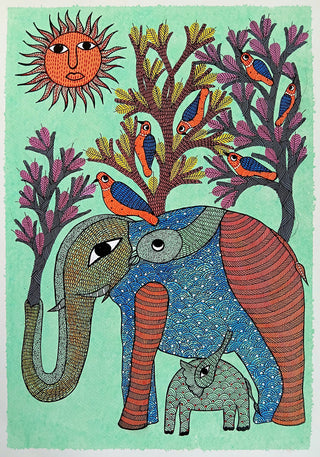 Sun, Birds And Elephants