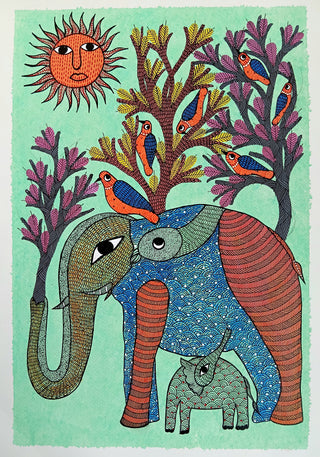 Sun, Birds And Elephants