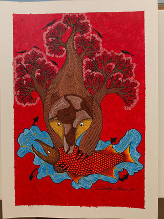 The Bear and the Fish - Framed