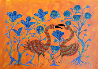 Two Birds And Blue Trees