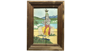 Krishna- Japanese Tile painting (Framed)