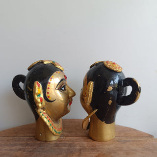 Pair of Vintage Gauri Heads