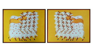 Cows- Diptych (Yellow)