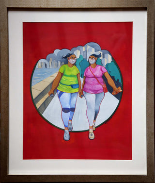COVID Walkers 1 -Framed