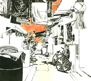 In The Folds Of Mumbai - Prabhadevi (Framed)