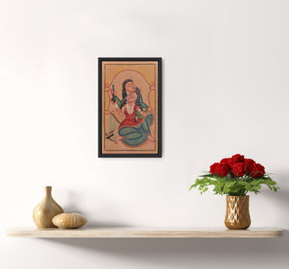The Duo - Kalighat Painting by Laltu & Tagar Chitrakar