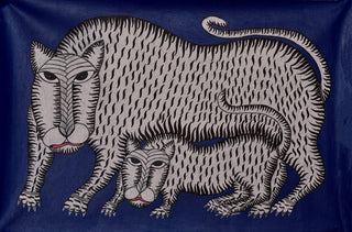 Prowling- Gond painting by Ramesh Tekam